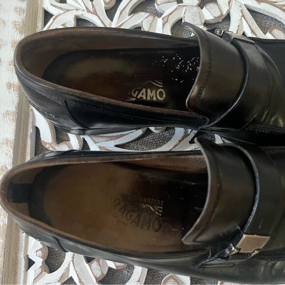 Salvatore Ferragamo Black Leather Loafers Men’s 8.5 Wide EE main image 8